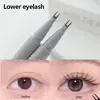 Ultra-thin 2 Fork Tip Liquid Eyeliner Lower Eyelash Pen Makeup Quick Dry Smooth Eye Liner 2 Point Eyebrow Tattoo Pencil Cosmetic 2