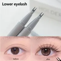 Ultra-thin 2 Fork Tip Liquid Eyeliner Lower Eyelash Pen Makeup Quick Dry Smooth Eye Liner 2 Point Eyebrow Tattoo Pencil Cosmetic 2