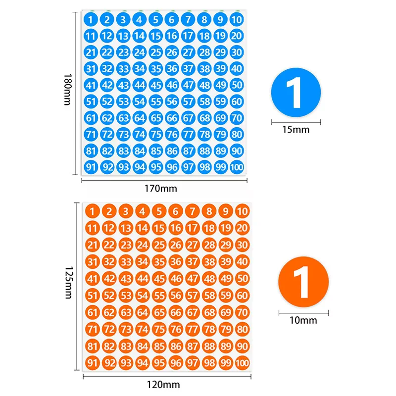 5 Sheets Number Stickers 1-100 Label Number Sticker For Diy Craft Nail Polish Glue Bottle Scrapbooking Diary Stationery