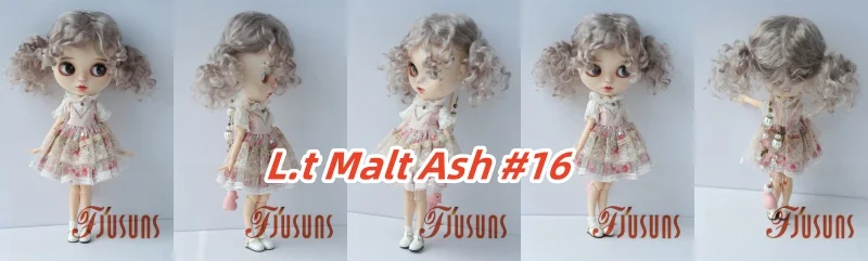 Fjusuns  JD816 Full Sizes  Soft Messy Baby Curly Twins Pony Mohair BJD Doll Wigs