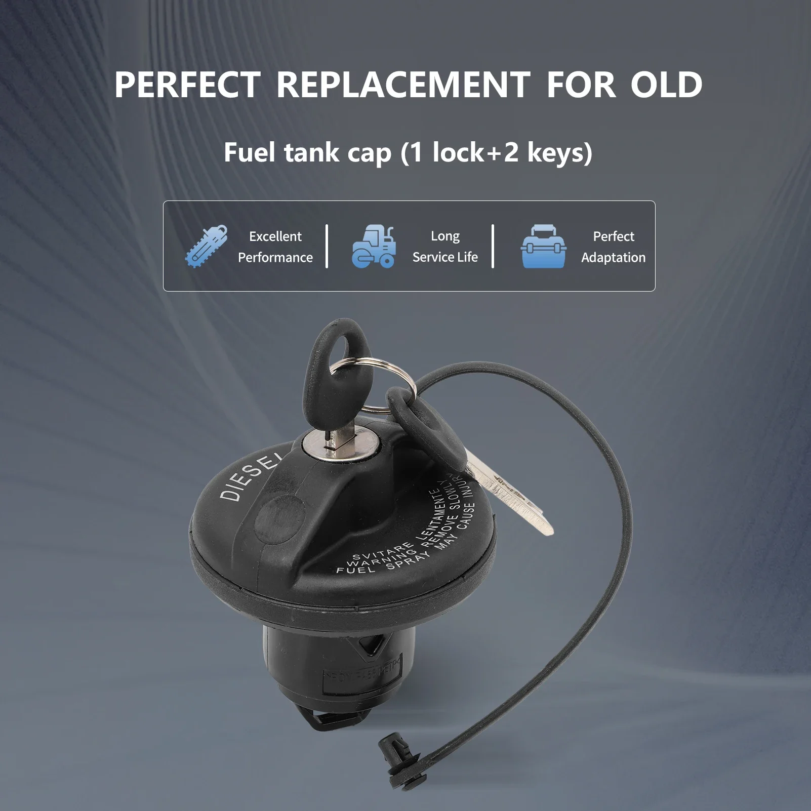 Diesel Fuel Tank Cap with 2 Keys for Fiat 71802900