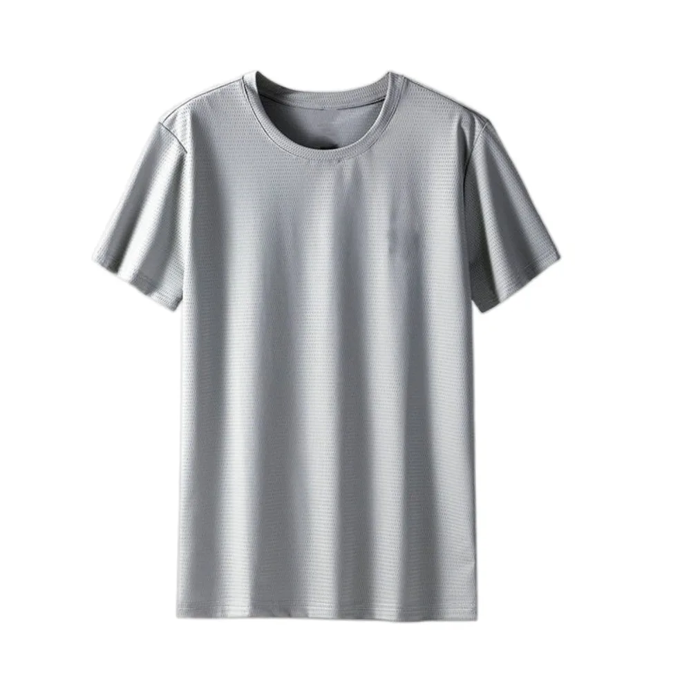Fashion Round Neck Quick Dry T Shirts Simple Thin Short Sleeve T-shirt Loose Bottoming Shirt Basic T-shirt for Men All-match
