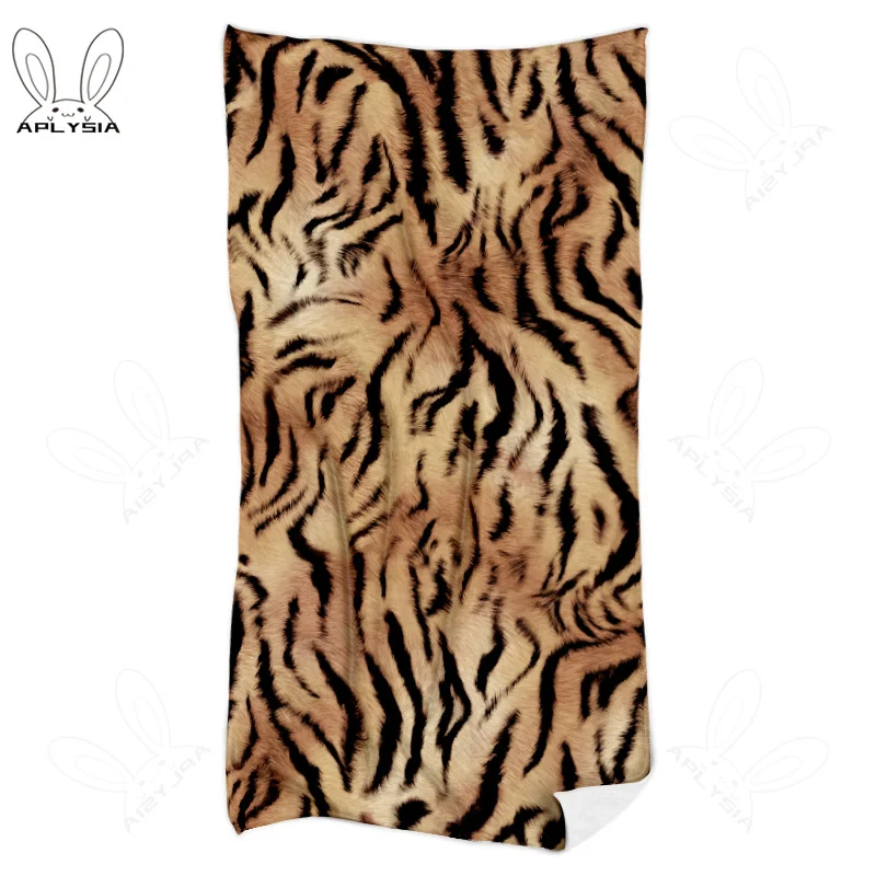 Animal Seamless Leopard Skin Texture Sport Towels Large Size Python Snake Tiger Zebra Colored Fish Scales Face Towel for Beach