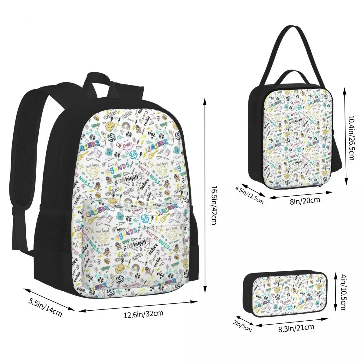

Norris Nuts Seamless Backpacks Boys Girls Bookbag Children School Bags Cartoon Kids Rucksack Lunch Bag Pen Bag Three-Piece Set