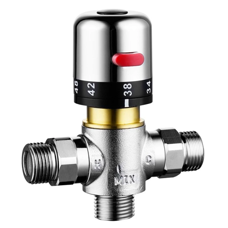 SKOWLL Thermostatic Mixing Valve Basin Thermostatic Mixing Valve for Bathroom Washroom Kitchen Wash PX-1, Chrome