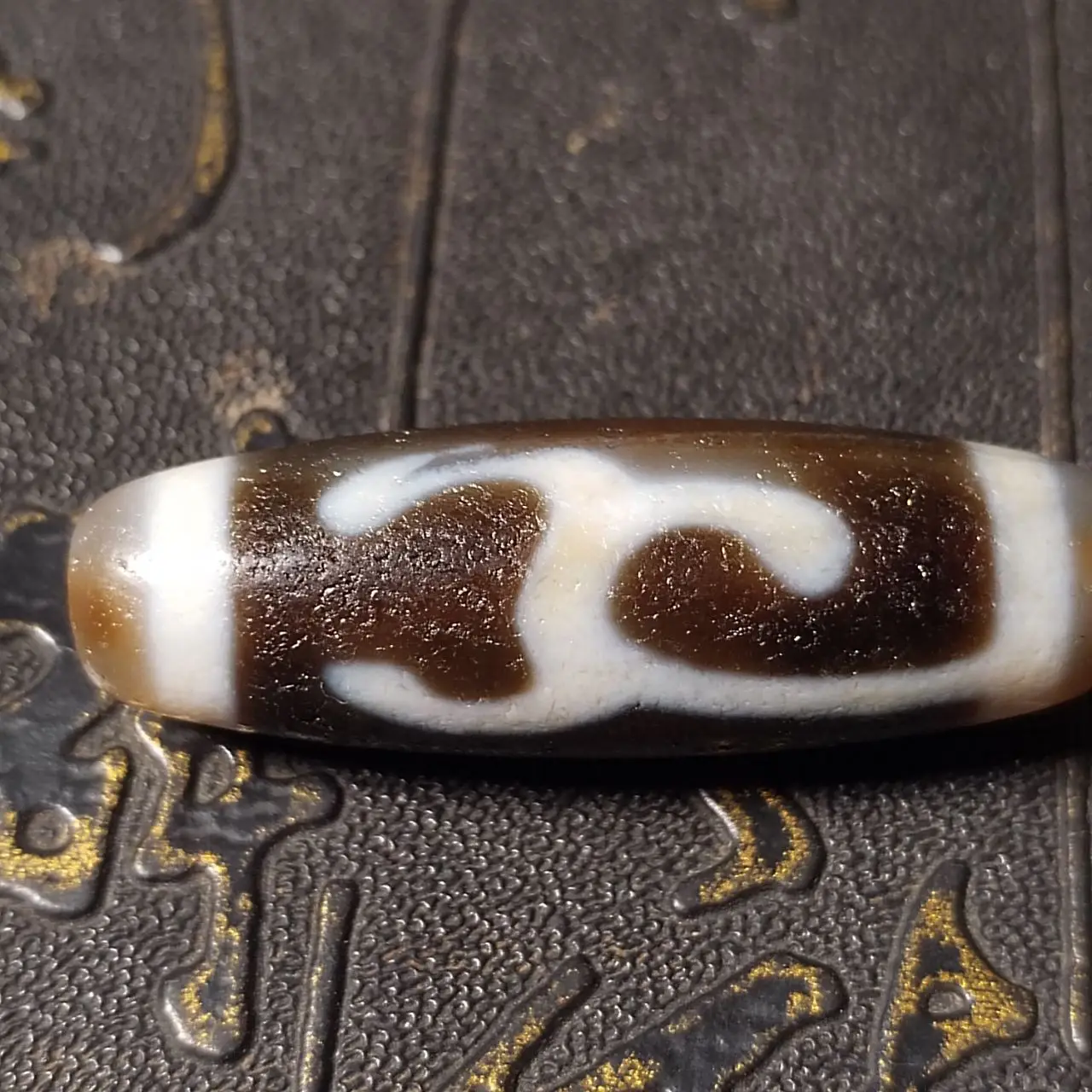 

Tibet Natural Agate Dzi Horseshoe Tara Bead Necklace Pendant for Men and Women, Vintage Clavicle Chain DIY Accessories
