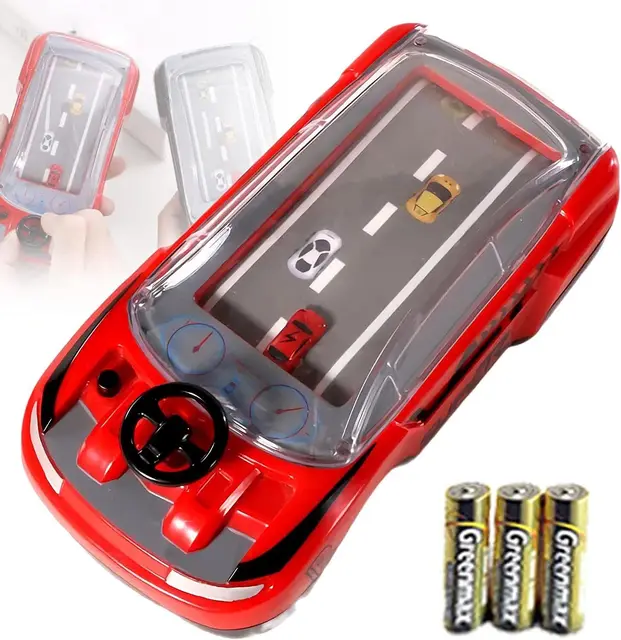 Carro de corrida jogador de jogo de mão com modelo de carro 3d e volante,  console de jogo de corrida de automóveis real, novidade crianças brinquedo