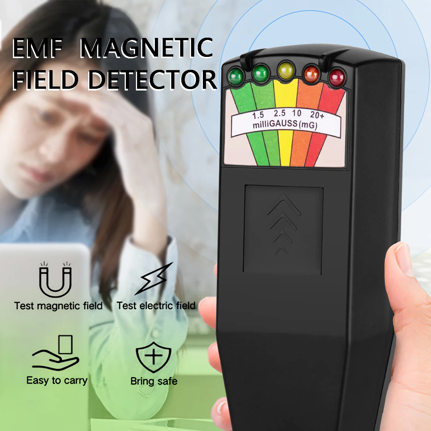 PDTO Medidor EMF Negro Detector de Campo Magnético Equipo Paranormal de  Caza de Fantasmas – Los mejores productos en la tienda online Joom Geek