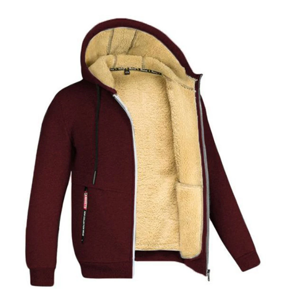 Winter sweater men's hood 2023 new trend handsome versatile loose fitting jacket plush thickened in autumn winter