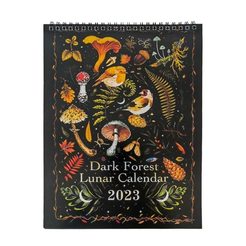 

Dark Forest Lunar Calendar 2023 Wall Animal Calendars with 12 Original Illustrations Calendar Colorful Waterink Wall Calender