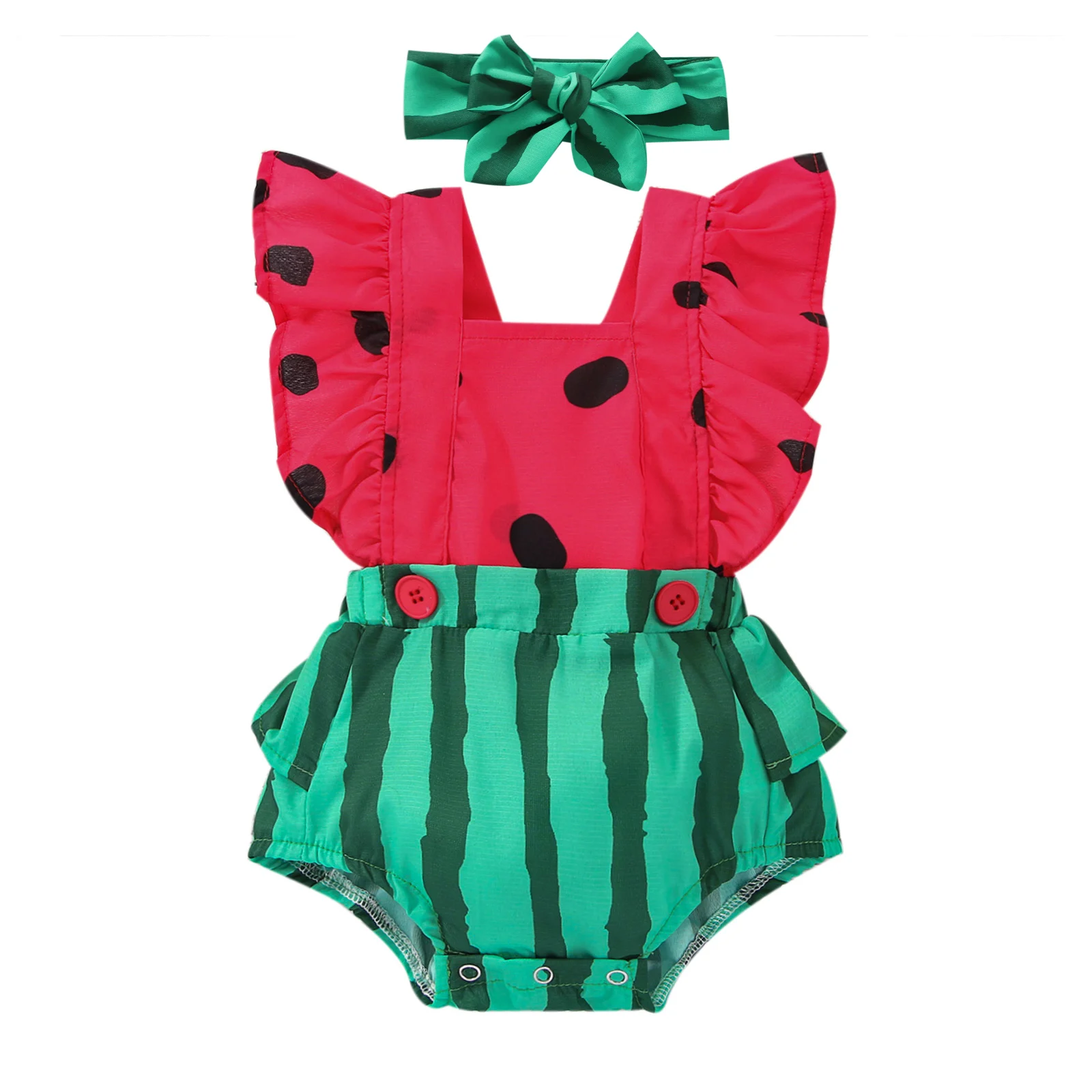ma&baby 0-24M Newborn Infant Baby Girls Romper Cute Watermelon Jumpsuit Playsuit Sunsuit Summer Clothing Overalls D01 best Baby Bodysuits Baby Rompers