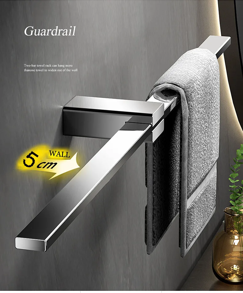 Movable Stainless Steel Towel Pole Multifunctional Towel Rack