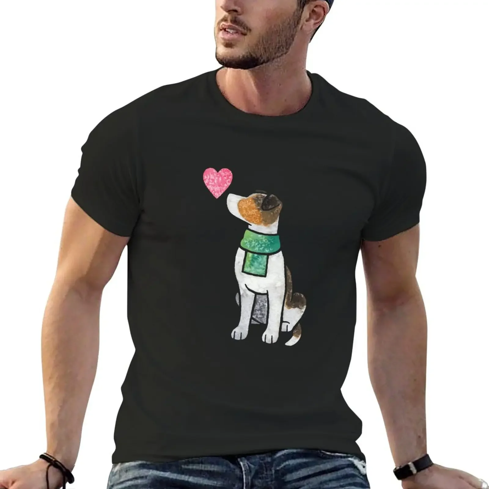 

Watercolour Parson Russell Terrier T-Shirt customizeds heavyweights men clothing