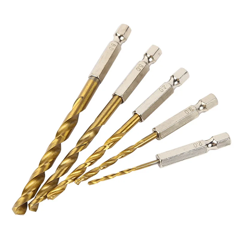 10PCS 1.5mm-13mm HSS Drill Bits Coated Twist Hex Quick Change Woodworking Metal Drill Bit (Size : 1.5mm 10pc - View #10