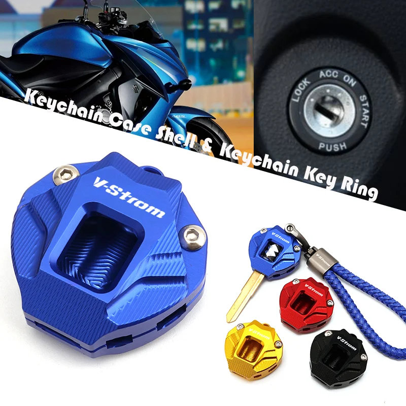 Motorcycle CNC Key Case Shell Cover & Keyring Keychain