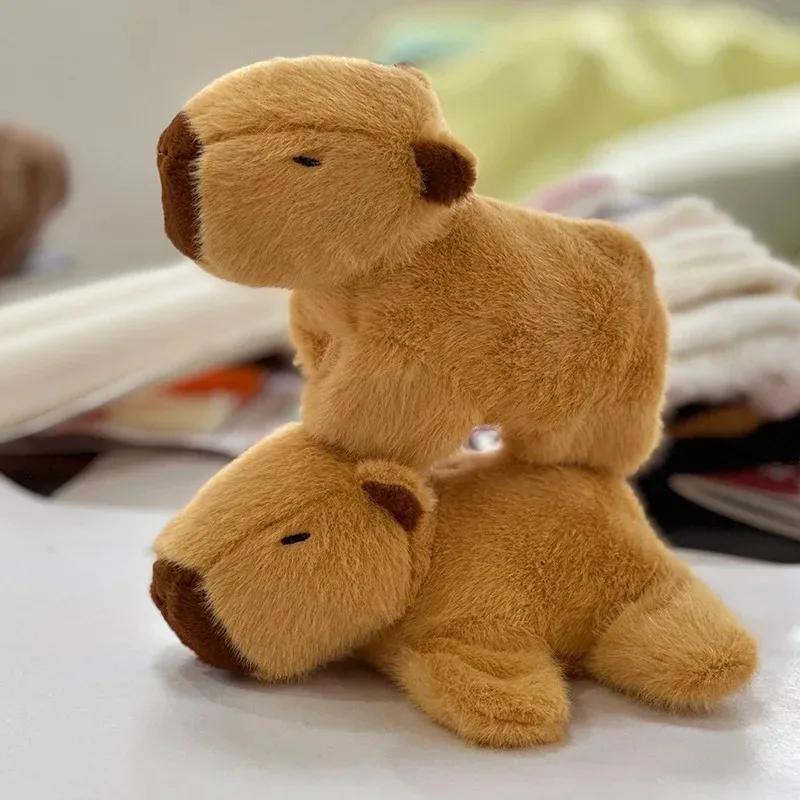 카피바라 봉제 파파 서클 시뮬레이션 카피바라 애니메이션 솜털 인형, 동물 손목 포옹, 부드러운 봉제 인형, 아이 생일 선물 장난감
