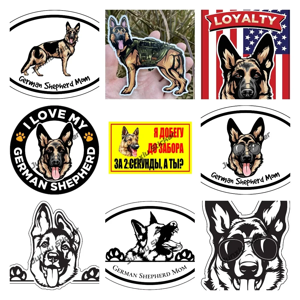 

German Shepherd K9 Refrigerator Car Decal I Love My German Shepherd Police Dog Breed Graffiti Cartoon Glue Sticker Accessories