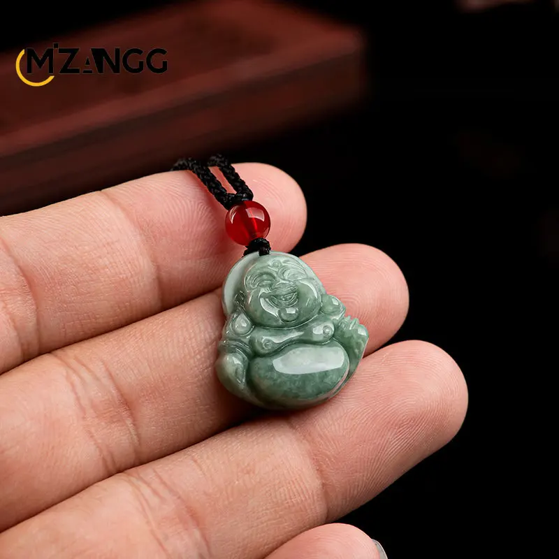 Natural A Goods Jadeite Pendant Bean Seed Buddha Jade Pendant Charm High Jewelry Lucky Amulet Men and Women Holiday Gift pendant necklace silver pendant jasper pendant gold scarab pendant