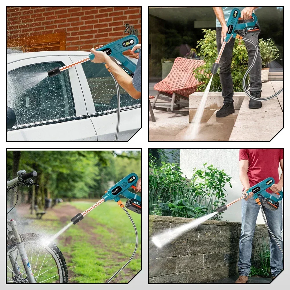 YOFIDRA 250Bar Brushless Electric High Pressure Washer Gun 3 Gear Power Home Car Washing Water Spray Gun for Makita 18V Battery 4