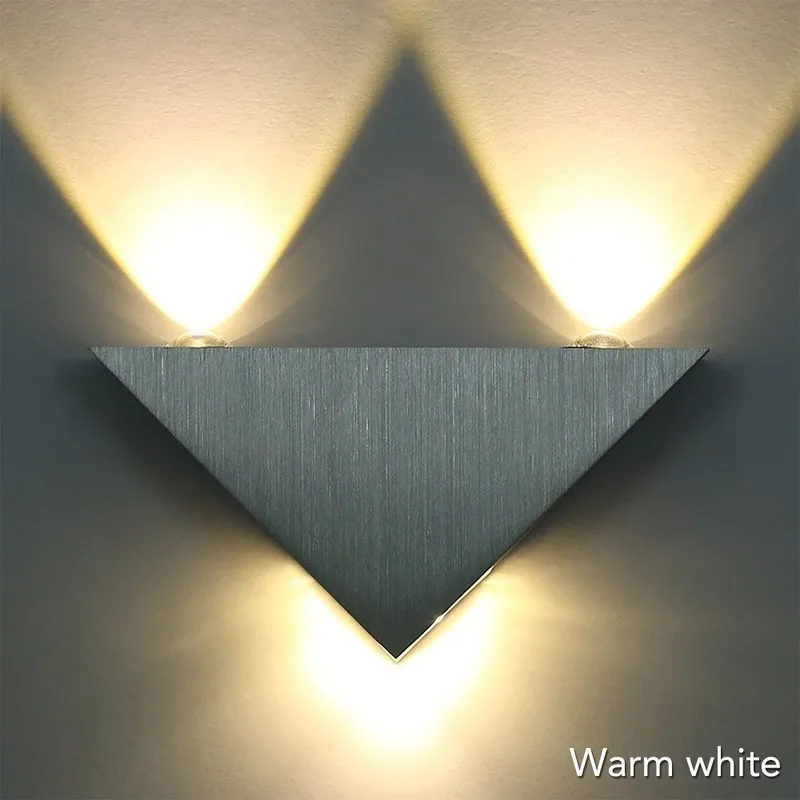 

Modern Led Wall Lamp 3W Aluminum Body Triangle Wall Light For Bedroom Home Lighting Luminaire Bathroom Light Fixture Wall Sconce