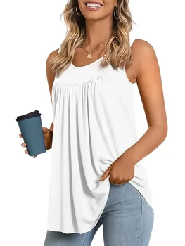 Hot spring and summer trendy versatile comfortable and loose women's sleeveless vest 1