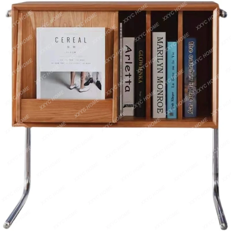 

Solid wood storage rack, magazine side cabinet, Nordic hanging sofa, Japanese living room