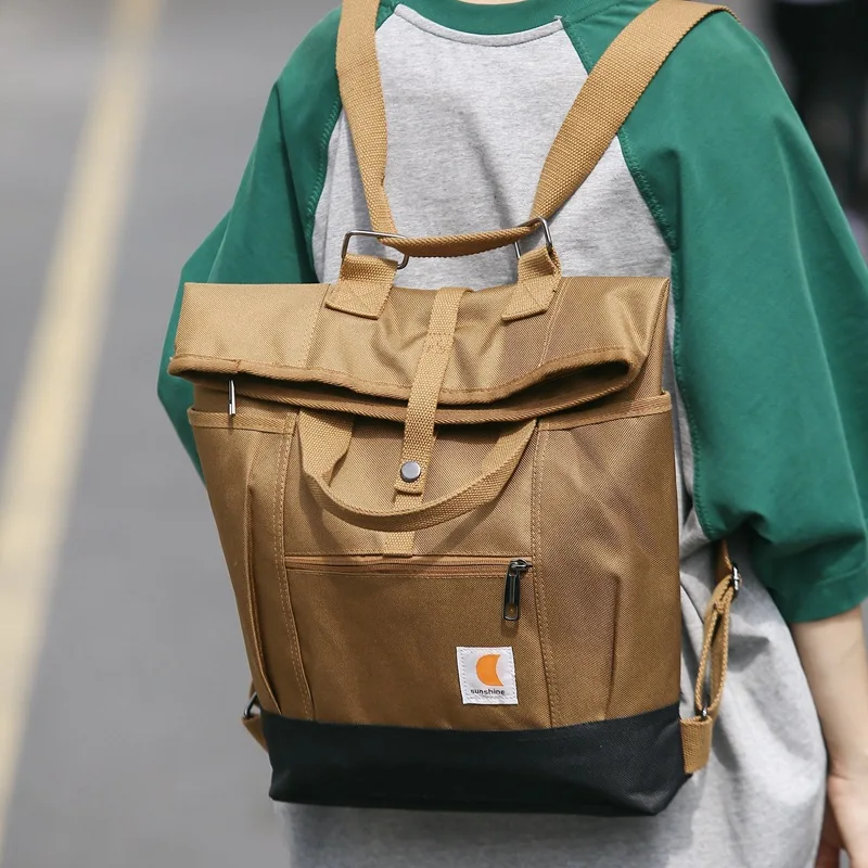 Men Women Retro Trendy Backpack Street Computer Bag Multi functional Portable Single Shoulder Diagonal Backpack Travel Bag