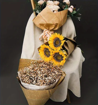 5 Stück Vintage Geschenkblumen-Geschenkpapier, englisches Kraftpapier – Detail 4