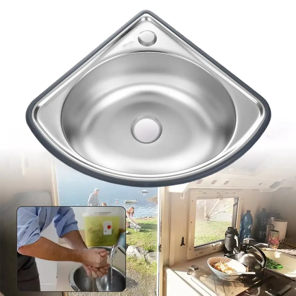 Rv Kitchen Sink Bathroom Basins Vegetable Motorhome Steel Bar Small Single Drop Bowl Corner Tub Y0l8 rv sink