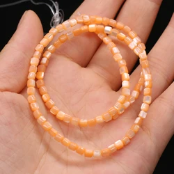 Elegant Cylindrical Mother of Pearl Sea Shell Beads for DIY Jewelry Making - 3.5mm (Orange)