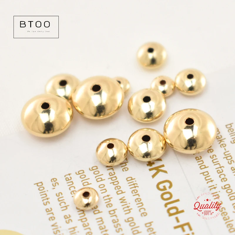 MICROAMOY 500 Cuentas Espaciadoras Rellenas De Oro De 18 Quilates, Cuentas Duraderas Que No Se Decoloran