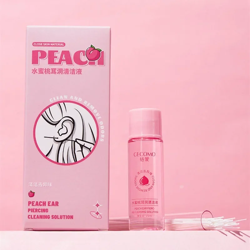 15/25ml 귀 구멍 청소 솔루션 세트 안전한 건강 민트 풍미 염증 막힘 케어 클리너 일회용 피어싱 청소 라인