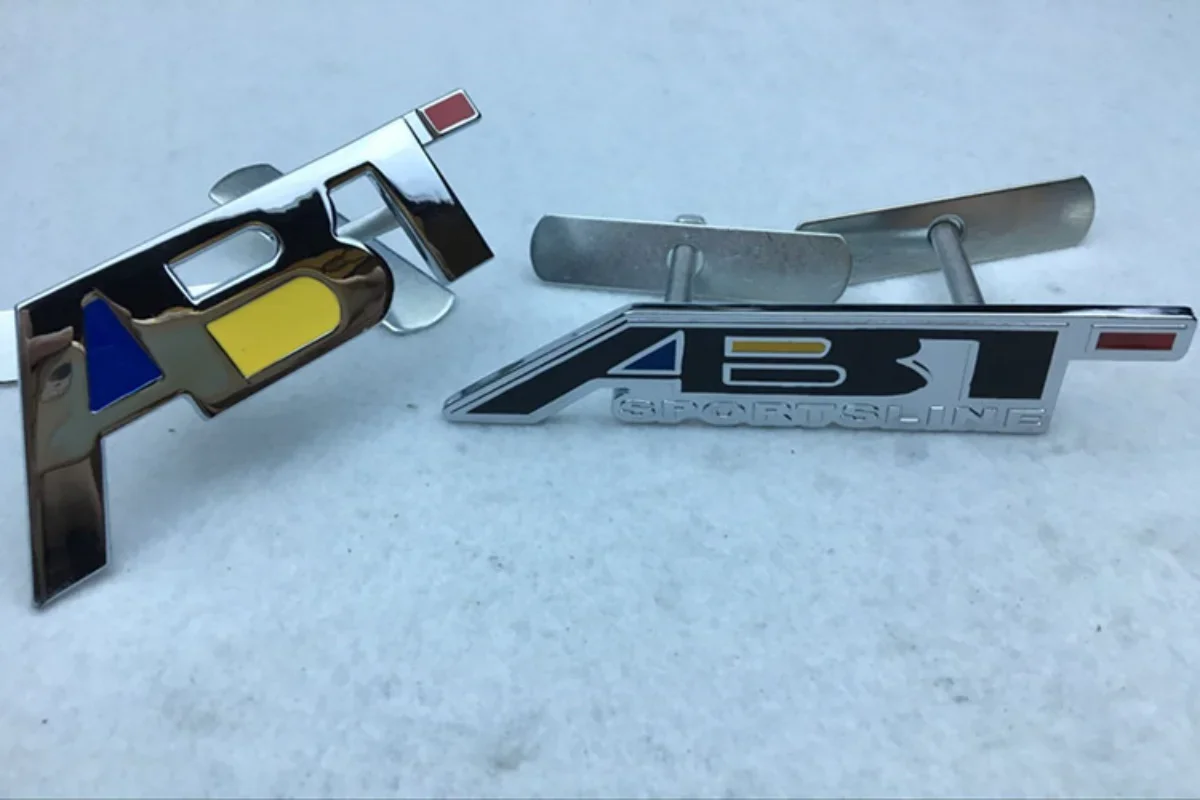 폭스바겐 아우디 A6 A8 S6 S8 골프 파사트 티구안 투아렉용 3D 메탈 ABT 로고 전면 그릴 엠블럼 배지 자동차 스티커 데칼