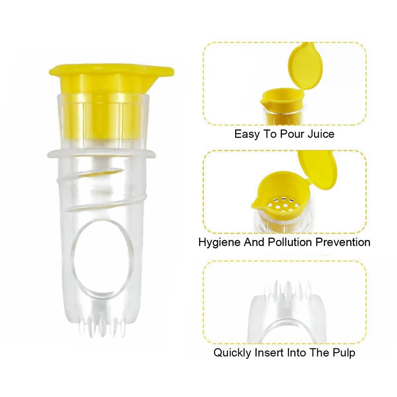 2PCS Portable Mini Citrus Juicer - Handheld Lemon Squeezer and Reamer