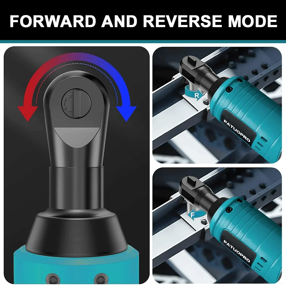 PATUOPRO 300N.m Brushless Electric Ratchet Wrench 1/2 Inch Cordless Driver Removal Screw Nut Power Tools For Makita 18V Battery 5