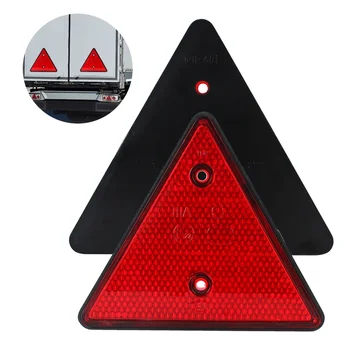 Red Rear Reflectors Car Accessories Triangle Reflective Fit for Trailer Motorcycle Caravan Truck Boat 1