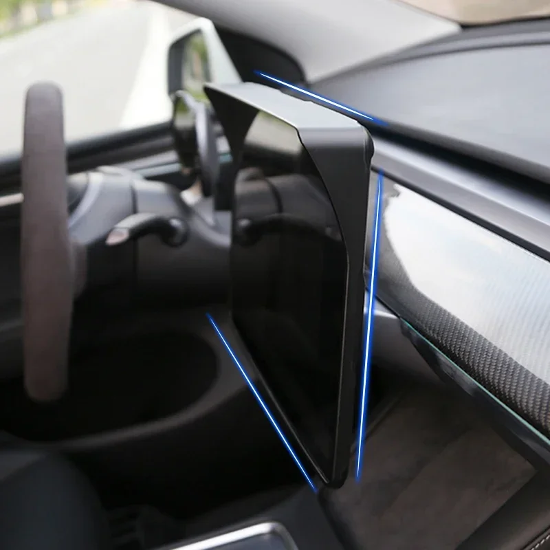

For Tesla Model 3 Y GPS Navigator Sun Shade Visor Glare Vision Shield Light Cover Langdong Car Navigator Screen Protective Frame