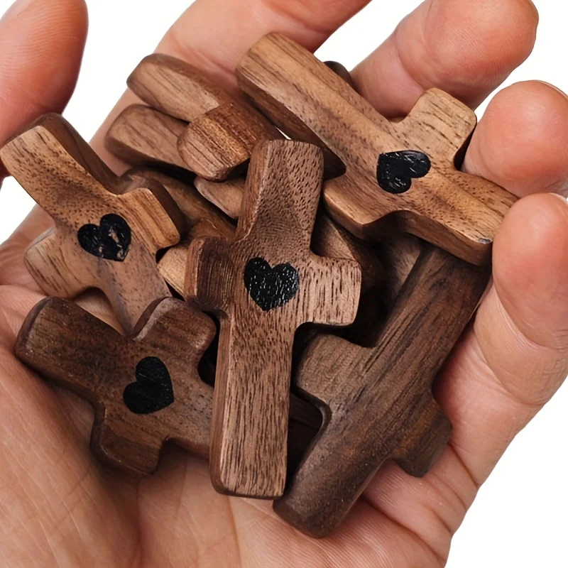 Wooden Pocket Cross Set 4