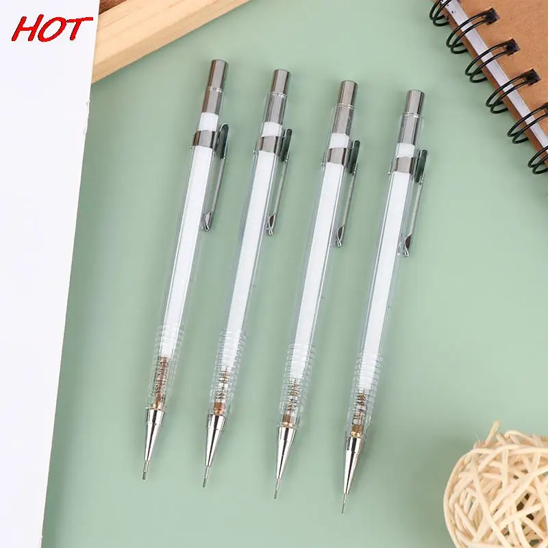 

1PC Simple Transparent Mechanical Pencil 0.3 0.5 0.7 0.9mm Automatic Pencil Lead Refill Art Painting Writing Supplies Stationery