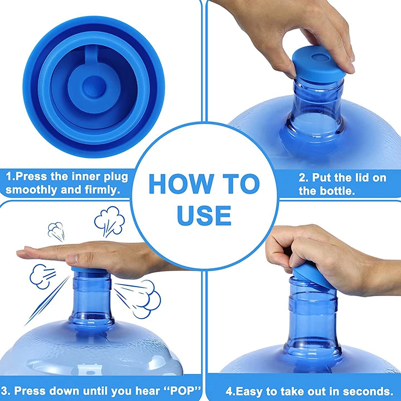 Replacement Water Bottle Lid New Drinking Bucket Silicone Water Jugs Lid Stopper 3 And 5 Gallon Anti Splash Top Cover