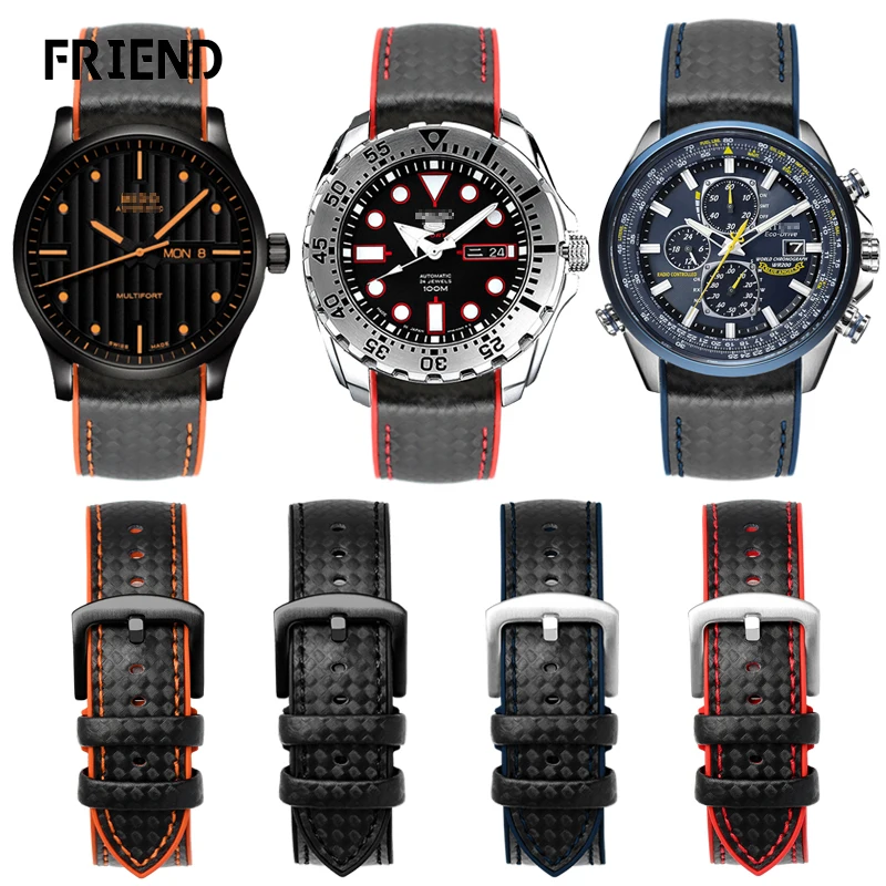 Cinturino In Silicone Impermeabile Applicabile Al Timone Meidu M005 Citizen Eco-Drive Bm8475 Seiko Water Ghost Strap Men