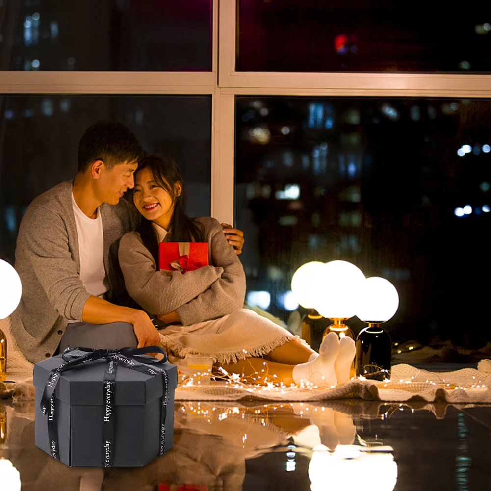 Hexagonal DIY Explosion Gift Box with Photo Album – Handmade Creative Cardboard Box for... - SKU HEB01618 - UGI Packaging