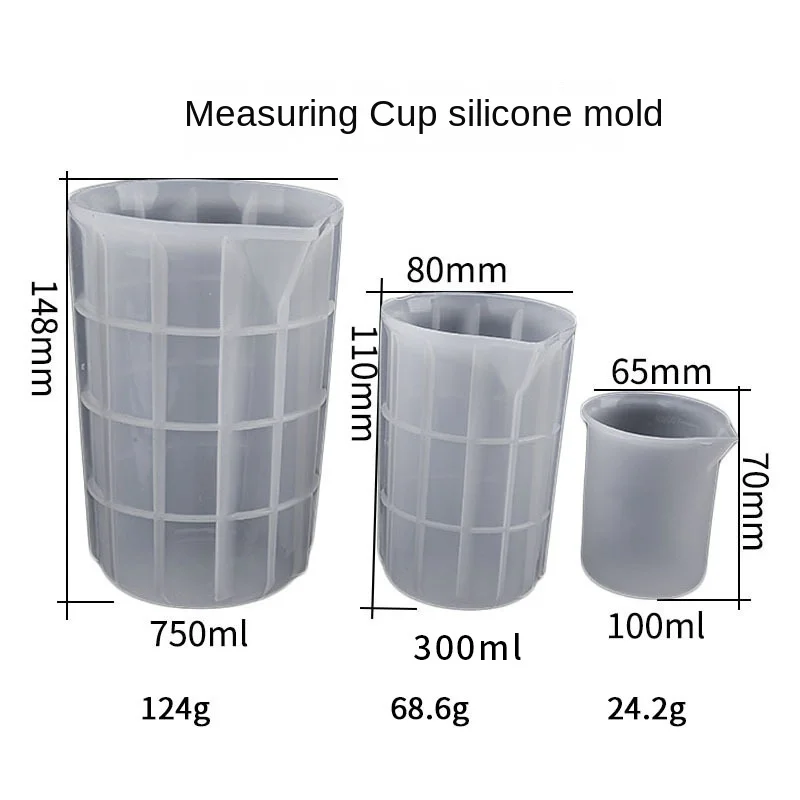 

Special measuring cup for DIY silicone mold made of epoxy resin material silicone material washable 750ML/300ML/100ml with scale