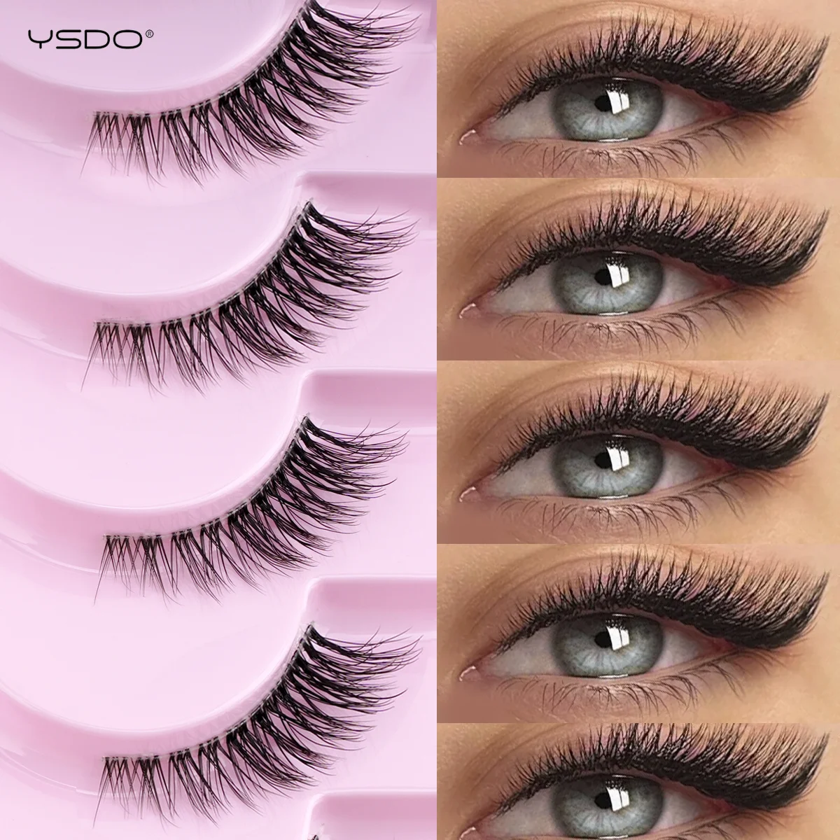 Mink 3D False Eyelashes Black Full Striped Reusable