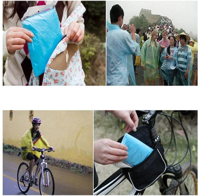 Motorcycle Raincoat 1PC Disposable Adult Emergency Waterproof Travel Hiking Camping Hood Impermeable Rain Suit
