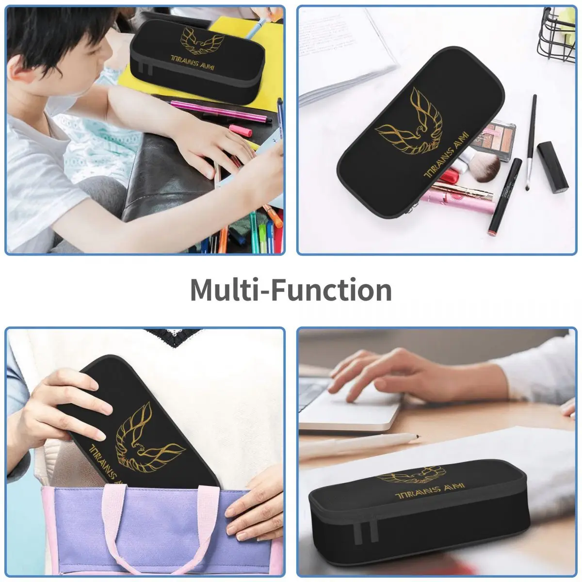 Pontiac Firebird Trans-Am Gold Pencil Cases Big Capacity Pen Bags Pen Box Pencil Pouch For Boys Girls Students School Office