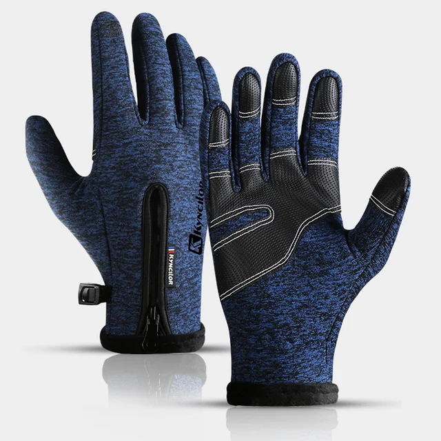 Outdoor Winter Riding Gloves Warm Touchscreen Wear Resistant Non-slip  Zipper Cycling Motorcycle Gloves Men Hiking Working - AliExpress