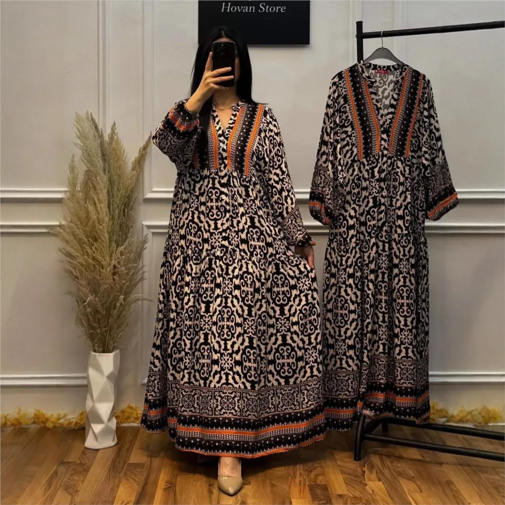 green emerald velvet dress Sample Leopard V-Neck Long Sleeve Maxi Dress