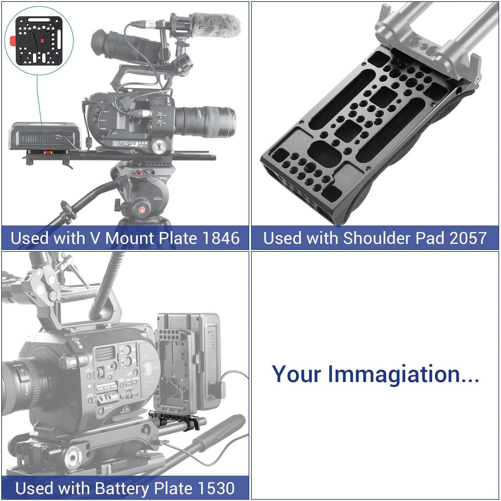 2PCS Lightweight Dual 15mm LWS Rod Clamp Railblock For Camera 15mm Rail Support System For Follow Focus 2061 camera accessories