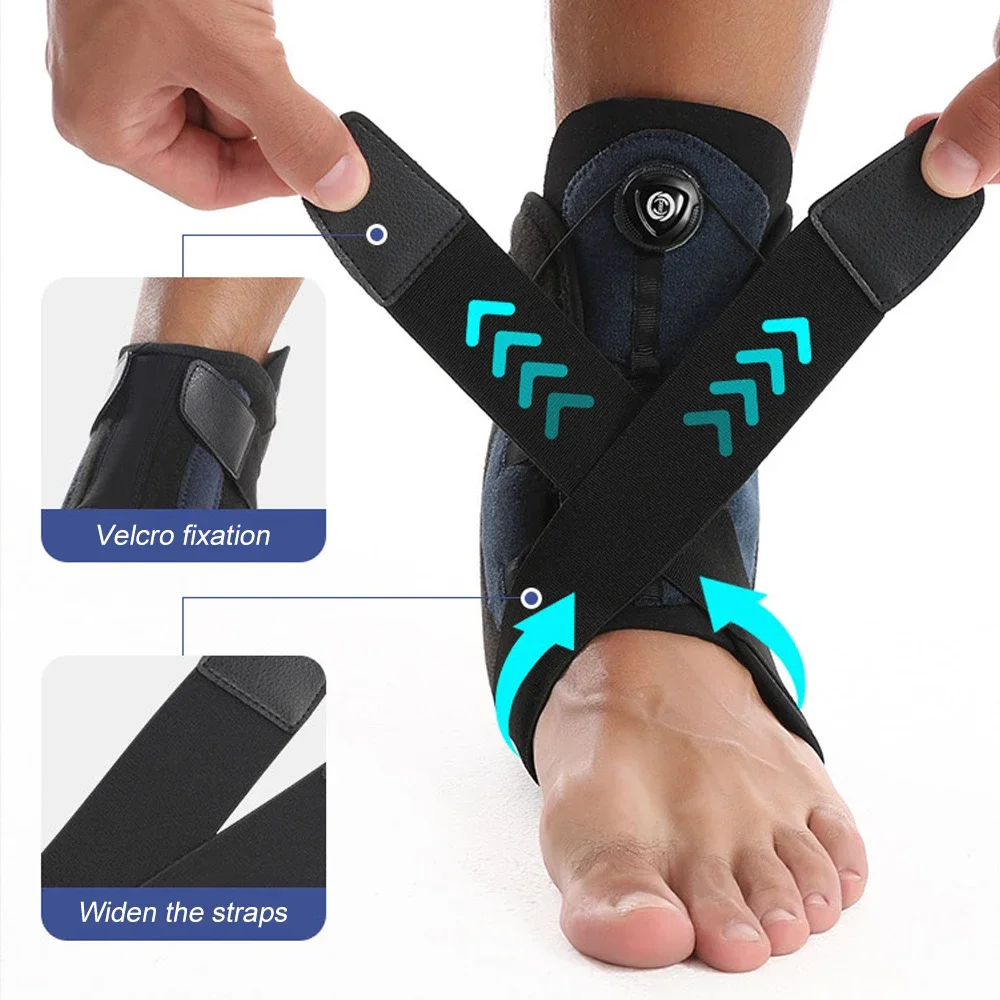 Ankle Brace for Men Women 1PC Adjustable Knob Maximum Metal Ankle Support Brace for Sprained Ankle Tendonitis Achilles Sports